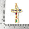 Brass Micro Pave Cubic Zirconia Cross Pendants ZIRC-I071-04G-06-3
