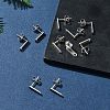 10Pcs 201 Stainless Steel Stud Earring Findings with Hole EJEW-FS0001-14D-8