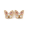 Brass Micro Pave Cubic Zirconia Multi-Strand Butterfly Links KK-K407-29G-03-1