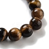 Round & Cat Head Natural Tiger Eye Beaded Stretch Bracelets for Women BJEW-K251-03D-4