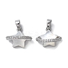 Brass Micro Pave Clear Cubic Zirconia Pendants KK-B102-29P-1