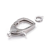 Brass Micro Pave Cubic Zirconia Lobster Claw Clasps ZIRC-F110-94P-04-2