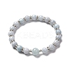 Natural Aquamarine Beads Stretch Bracelet Set for Men Women Girl Gift BJEW-JB06709-2
