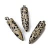 Natural Dalmatian Jasper Pointed Pendants G-F820-12K-1