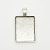 Tibetan Style Alloy Rectangle Pendant Cabochon Settings X-TIBEP-M021-A-05AS-RS-1
