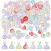 112Pcs 7 Styles Two Tone Acrylic Charms PALLOY-HY00033-1