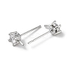 Brass with Clear Cubic Zirconia Stud Earring Findings KK-G491-53P-2