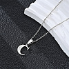 201 Stainless Steel Crystal Rhinestone Initial Pendant Necklaces FS-WG28760-03-1