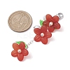 Transparent Acrylic Flower Pendant Decorations HJEW-JM01778-3