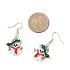 304 Stainless Steel Glass Christmas Theme Dangle Earrings EJEW-MZ00527-03-4