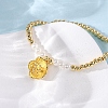 Brass Round Beads Charm Bracelets for Women BJEW-A041-01G-2