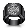 The Seven-Pointed Star Pattern 304 Stainless Steel Finger Rings FS-WGB7142-12-1
