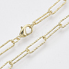 Brass Textured Paperclip Chain Necklace Making MAK-S072-02B-LG-1