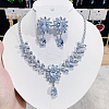 Brass Micro Pave Cubic Zirconia Pendant Necklaces & Earring Sets FS-WGC82D2-01-1