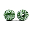 Christmas Printed Schima Wood European Beads WOOD-I015-01E-2