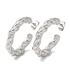 Non-Tarnish 304 Stainless Steel Rope Ring Stud Earrings EJEW-B026-21P-1