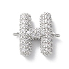 Brass Micro Pave Cubic Zirconia Letter Links KK-I717-04H-P-1