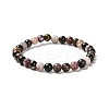 Natural Tourmaline Beaded Stretch Bracelets LS-BJEW-K233-02A-03-2