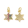 Brass Micro Pave Cubic Zirconia Charms KK-E068-VF166-1