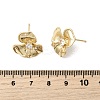 Brass Pave Clear Cubic Zirconia Flower Stud Earring Findings KK-A275-01A-G-3