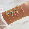 5Pcs 5 Styles Alloy Chain Bracelet & Bangle Set for Women WG6073F-01-1