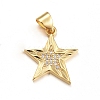 Brass Micro Pave Clear Cubic Zirconia Pendants X-ZIRC-L085-85G-1