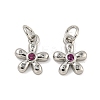 Brass Micro Pave Cubic Zirconia Pendants KK-G490-28B-P-1