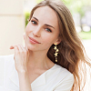 2 Pairs 2 Style Cat Eye Planet & Brass Star Asymmetrical Earrings EJEW-AN0002-20-5