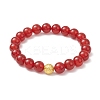 Natural Carnelian Stretch Bracelets for Couple BJEW-JB12177-3