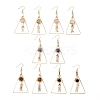 Natural Mixed Gemstone Dangle Earrings EJEW-JE04025-1