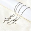 304 Stainless Steel Flamingo Shaped Pendant Cable Chain Necklaces for Women Men NJEW-Q032-02B-P-3