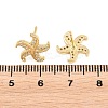 Brass Micro Pave Cubic Zirconia Stud Earrings EJEW-G471-29A-G-5