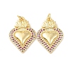 Rack Plating Brass Micro Pave Cubic Zirconia Pendants KK-C021-11G-2