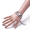Faceted Glass & Natural Howlite Beaded Wrap Bracelets BJEW-JB05035-04-4