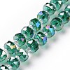 Electroplate Transparent Glass Beads Strands X-EGLA-H101-03D-1
