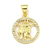 Brass Micro Pave Cubic Zirconia Pendants KK-K354-03G-11-1