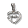 304 Stainless Steel Micro Pave Cubic Zirconia Pendants STAS-Z107-04P-02-1