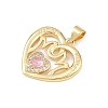 Mother's Day Brass Cubic Zirconia Pendants KK-L251-07G-01-2