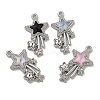Rack Plating Alloy Rhinestone Pendants PALLOY-F312-17P-1