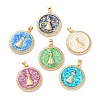 Brass Micro Pave Clear Cubic Zirconia Pendants KK-S048-11G-1