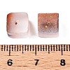Frosted Glass Beads with Golden Glitter Powder DGLA-NH001-8mm-01G-3