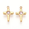 Ion Plating(IP) 304 Stainless Steel Micro Pave Cubic Zirconia Charms STAS-N110-01C-G-1