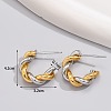 Two Tone Twist C-Shaped 316L Surgical Stainless Steel Stud Earrings FS-WG8645D-03-5