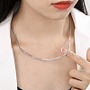 Non-Tarnish 304 Stainless Steel Flat Snake Chain Necklaces for Women NJEW-D058-05P-4