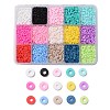 150G 15 Colors Handmade Polymer Clay Beads CLAY-JP0001-14-4mm-1