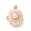 Brass Enamel Locket Pendants KK-F912-04B-G-2