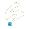 7Pcs 7 Colors Glass & Glass Seed Beaded Heart Pendant 304 Stainless Steel Cable Chain Necklaces for Women NJEW-MZ00131-5