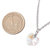 6Pcs 6 Styles Electroplated Clear AB Glass Star Moon Heart Pendant Necklaces NJEW-JN05146-4