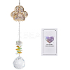 Pet Memorial Alloy Rhinestone Cat Paw Print Hanging Suncatchers HJEW-WH20022-03G-1