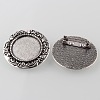 Vintage Alloy Brooch Cabochon Bezel Settings PALLOY-O038-32AS-1